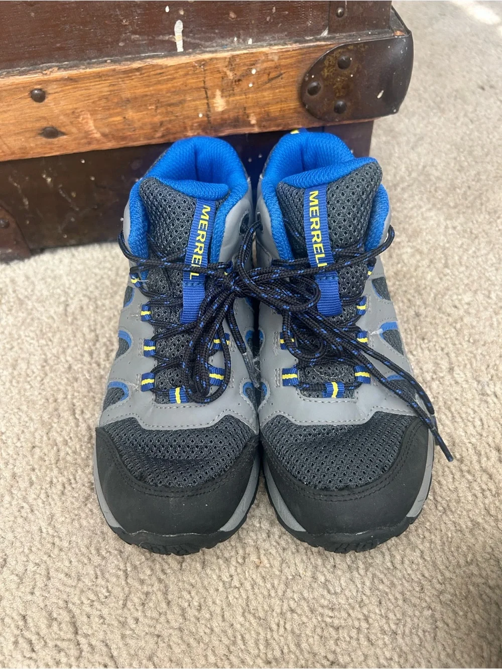 Merrell Kids Gray and Blue Trail Boots